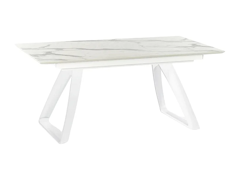 Grayson, Tavolo allungabile con top in HPL su MDF Marmo bianco (90cm X 170/270cm H. 76cm)
