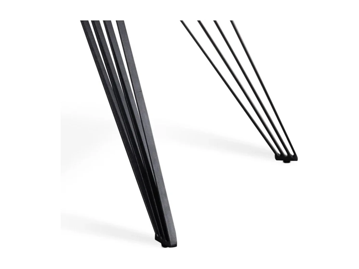 Mesa de comedor extensible Augustus 160-240x90 cm cerámica efecto mármol negro mate, 10 plazas, patas de metal negro