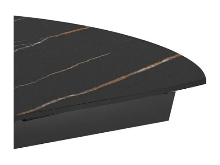 Tavolo da pranzo allungabile in ceramica effetto marmo portoro Spin 140-200x90 cm fino a 8 posti | Duzzle