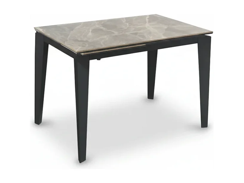 Tavolo da pranzo allungabile in ceramica su vetro effetto marmo grigio Majolica 120-170x80 cm fino a 8 posti | Duzzle