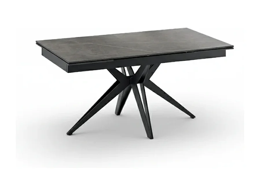 Tavolo da pranzo allungabile in ceramica effetto marmo grigio Caesar 160-240x90 cm fino a 10 posti | Duzzle