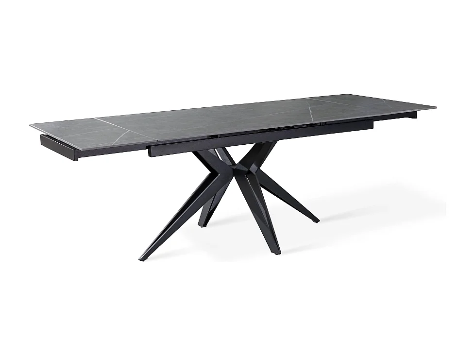 Tavolo da pranzo allungabile in ceramica effetto marmo grigio Caesar 160-240x90 cm fino a 10 posti | Duzzle