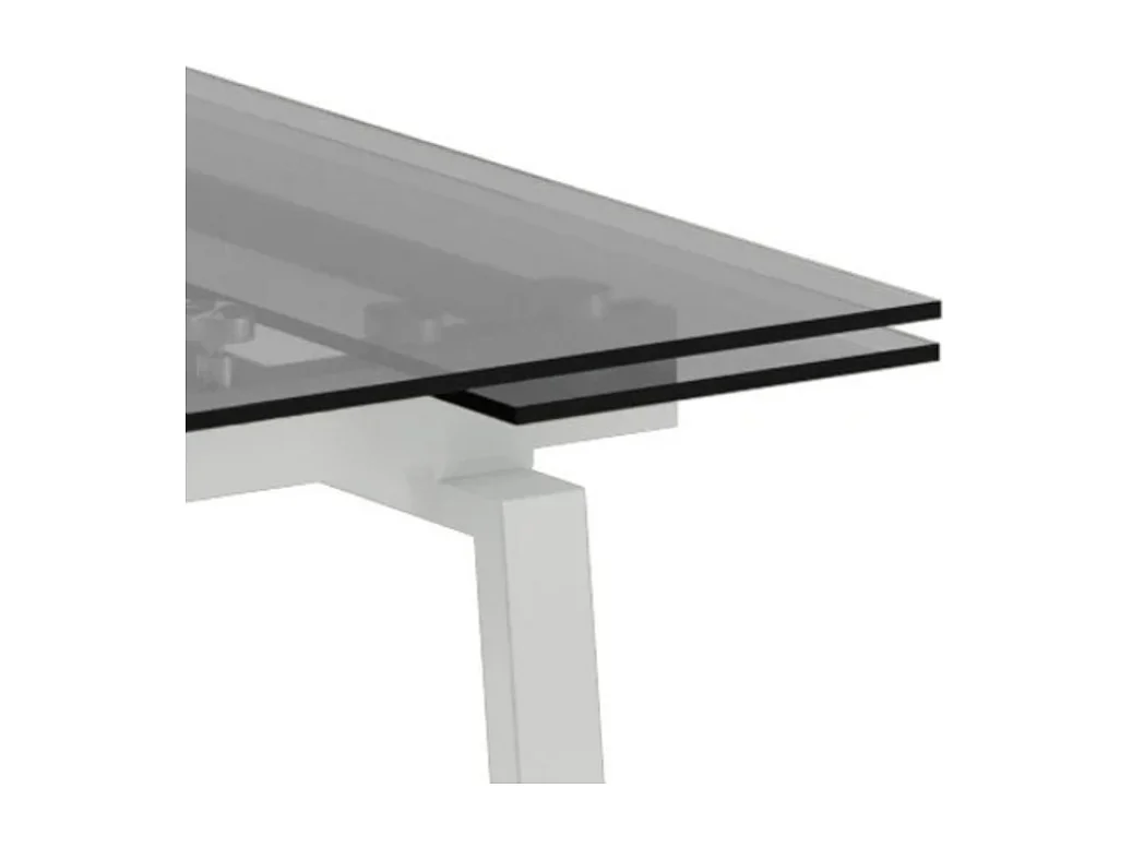 Tavolo da pranzo allungabile in vetro temperato con gambe bianche Jackson 140-200x80 cm fino a 8 posti | Duzzle