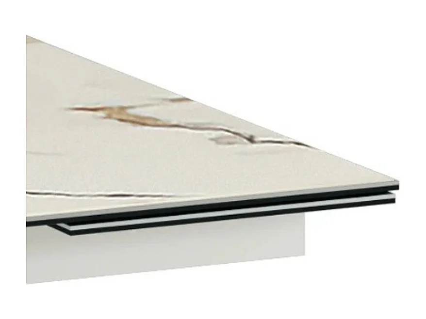 Tavolo da pranzo allungabile in ceramica effetto marmo calacatta Guernica 160-240x90 cm fino a 10 posti | Duzzle