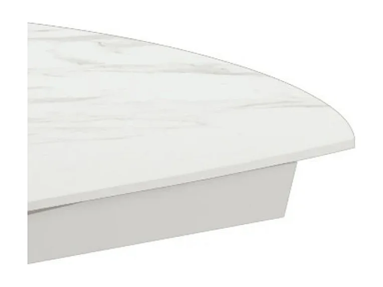 Spin, Tavolo allungabile con top in ceramica Marmo bianco (90cm X 140/200cm H. 75cm)