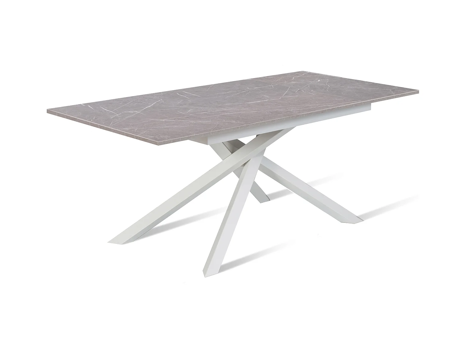 Pluto,  Tavolo allungabile con top in melaminico con gambe in metallo verniciato. Allunghe interne. (90cm X 140-190cm H. 76cm)| Duzzle