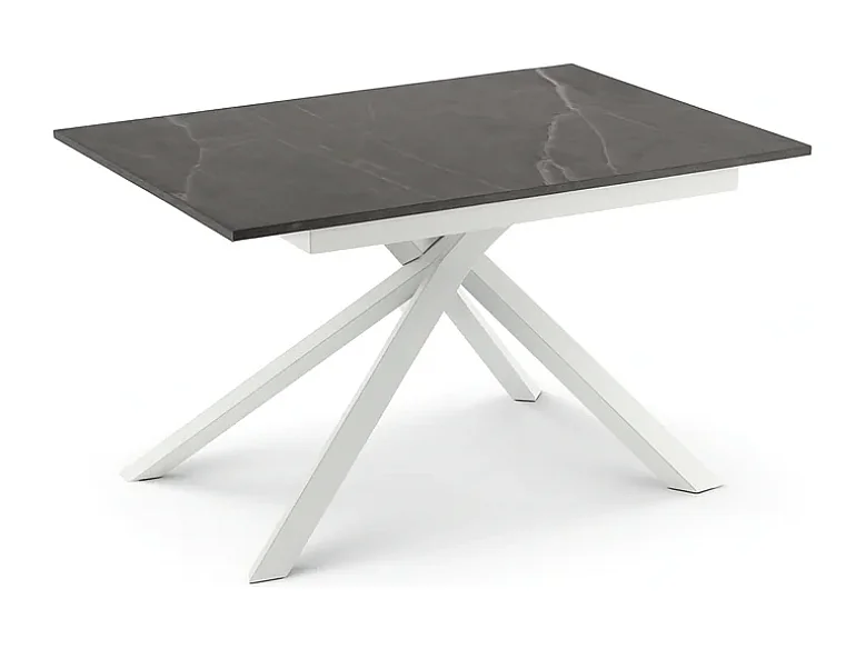 Tavolo da pranzo allungabile effetto marmo grigio Pluto 140-190x90 cm fino a 8 posti Made in Italy | Duzzle