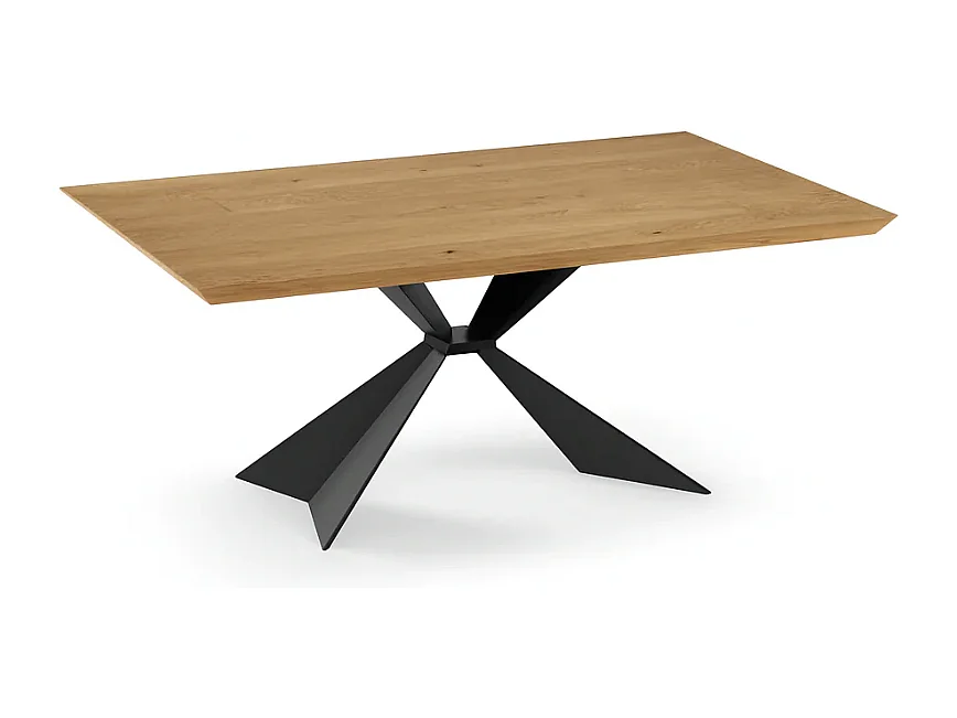Tavolo da pranzo allungabile in legno impiallacciato rovere naturale Taurus 200-300x100 cm fino a 12 posti Made in Italy | Duzzle