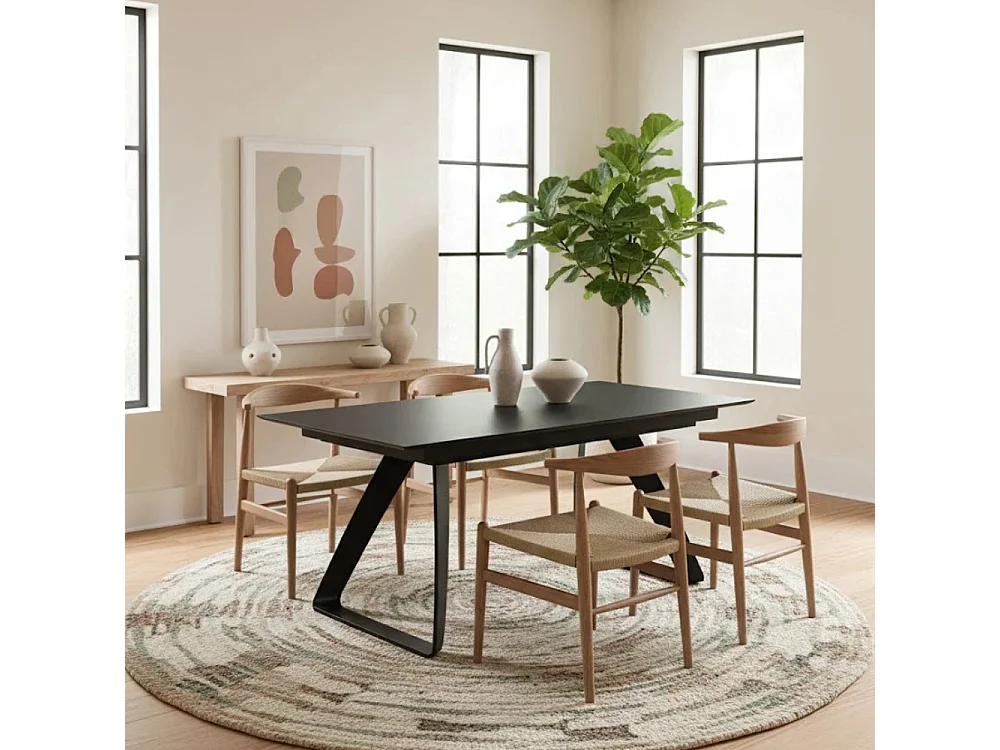 Tavolo da pranzo allungabile in HPL grigio scuro Grayson 170-270x90 cm fino a 12 posti Made in Italy | Duzzle