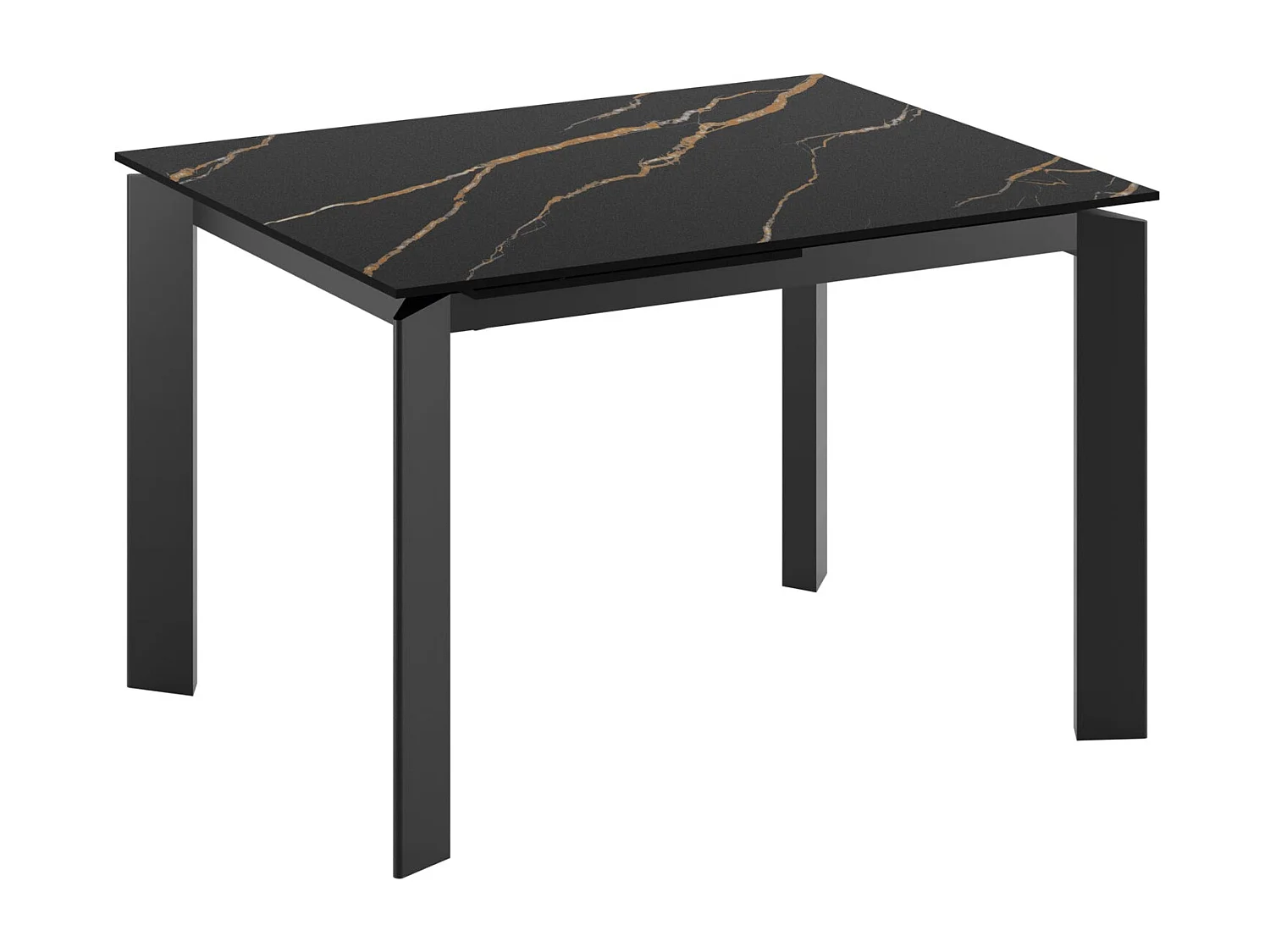 Task,  Tavolo allungabile con top in ceramica con gambe in metallo verniciato. Allunghe interne. (80cm X 120-170cm H. 75cm)| Duzzle