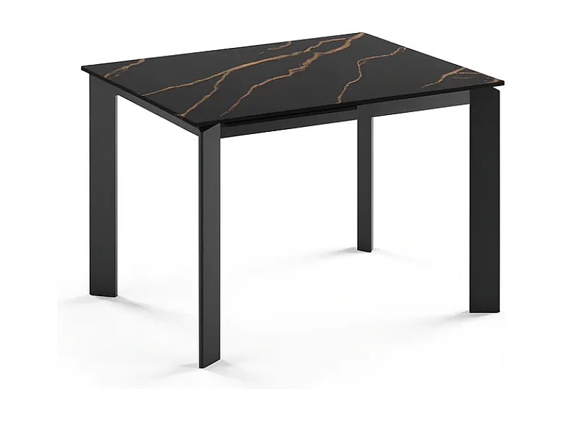 Tavolo da pranzo allungabile in ceramica effetto marmo portoro Task 120-170x80 cm fino a 8 posti | Duzzle