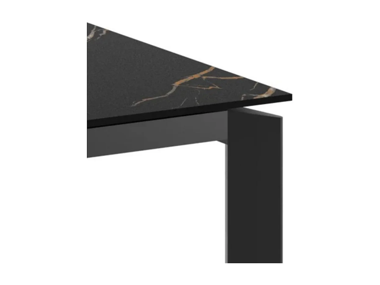 Tavolo da pranzo allungabile in ceramica effetto marmo portoro Task 120-170x80 cm fino a 8 posti | Duzzle
