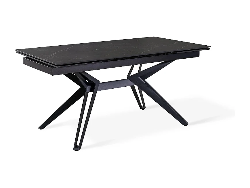 Tavolo da pranzo allungabile in ceramica effetto marmo nero Iulius 160-240x90 cm fino a 10 posti | Duzzle