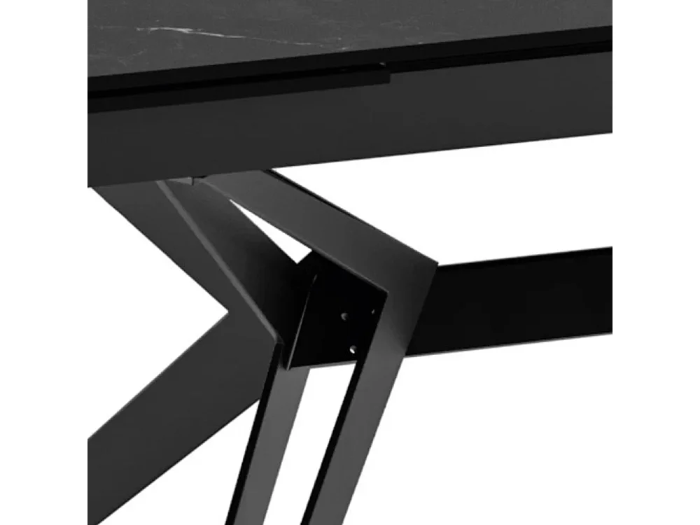 Tavolo da pranzo allungabile in ceramica effetto marmo nero Iulius 160-240x90 cm fino a 10 posti | Duzzle