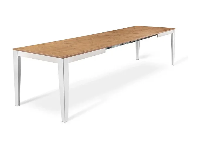 Tavolo da pranzo allungabile effetto rovere naturale naturale Moon 156-316x90 cm fino a 12 posti Made in Italy | Duzzle
