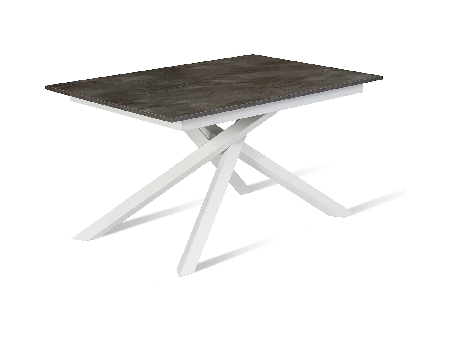 Pluto,  Tavolo allungabile con top in melaminico con gambe in metallo verniciato. Allunghe interne. (90cm X 140-190cm H. 76cm)| Duzzle