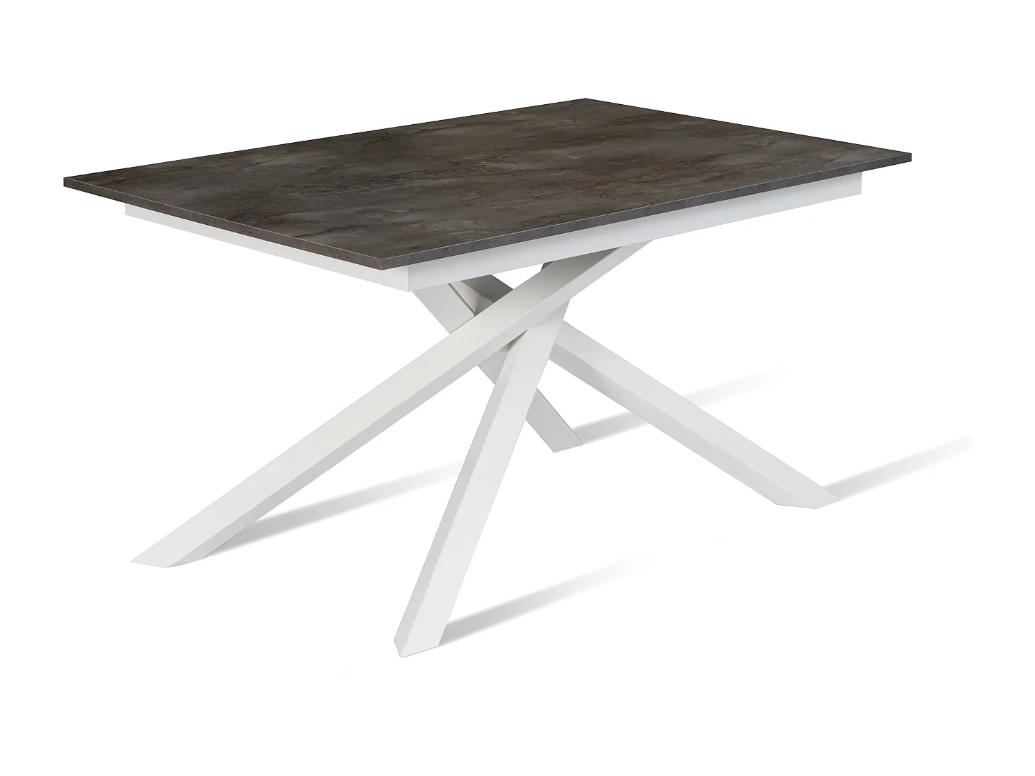 Pluto,  Tavolo allungabile con top in melaminico con gambe in metallo verniciato. Allunghe interne. (90cm X 140-190cm H. 76cm)| Duzzle