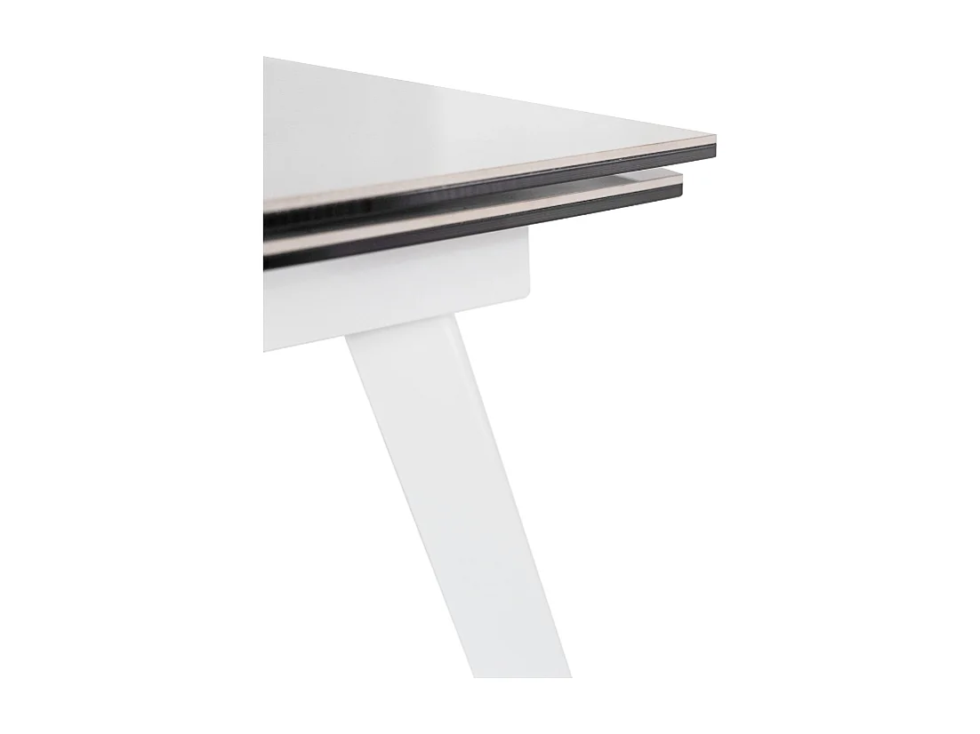 George, Tavolo allungabile con top in ceramica su vetro Marmo bianco (90cm X 140/170/200cm H. 76cm)