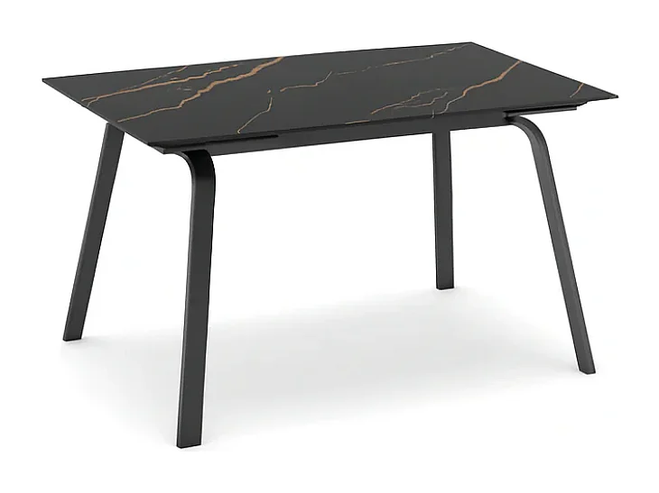 Tavolo da pranzo allungabile in ceramica effetto marmo nero Cosmo 140-200x80 cm fino a 8 posti | Duzzle