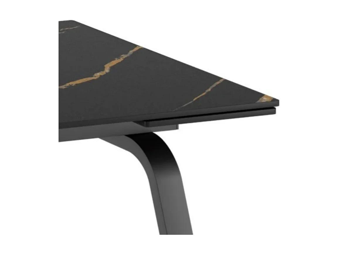 Tavolo da pranzo allungabile in ceramica effetto marmo nero Cosmo 140-200x80 cm fino a 8 posti | Duzzle
