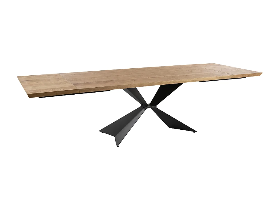 Tavolo da pranzo allungabile in legno impiallacciato rovere naturale Taurus 160-240x90 cm fino a 10 posti Made in Italy | Duzzle