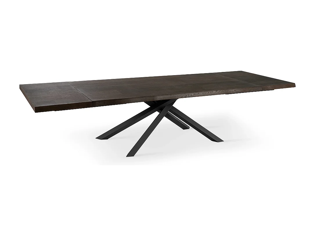 Tavolo da pranzo allungabile in legno impiallacciato rovere termocotto Blake 160-240x90 cm fino a 10 posti Made in Italy | Duzzle