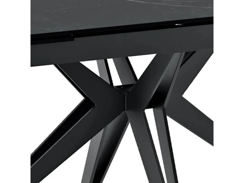 Tavolo da pranzo allungabile in ceramica effetto marmo nero Caesar 160-240x90 cm fino a 10 posti | Duzzle