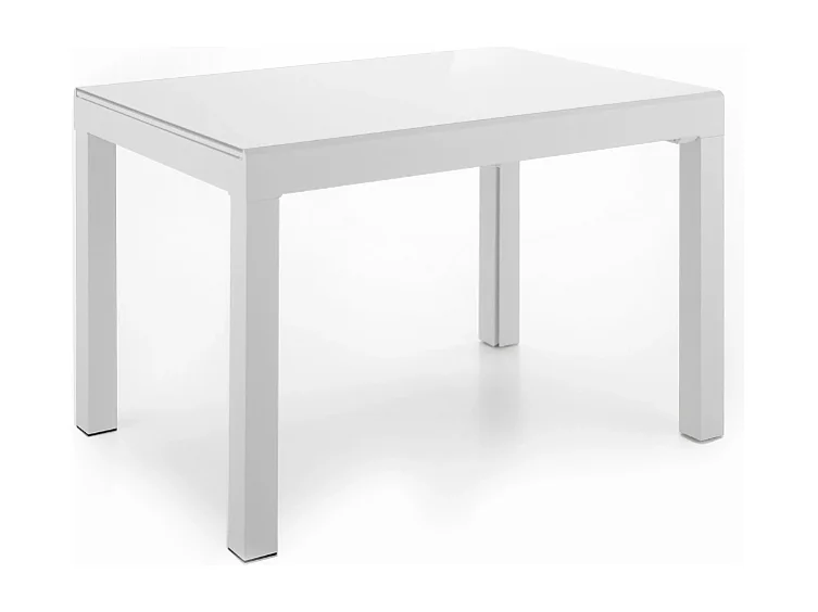 Tavolo da pranzo allungabile in vetro temperato bianco Balmoral 120-350x83 cm fino a 14 posti | Duzzle