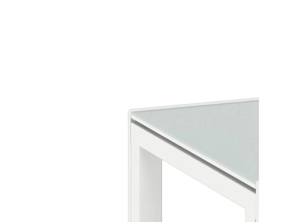Tavolo da pranzo allungabile in vetro temperato bianco Balmoral 120-350x83 cm fino a 14 posti | Duzzle