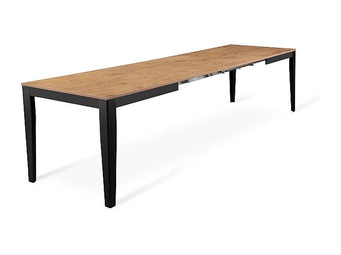 Tavolo da pranzo allungabile effetto rovere naturale naturale Moon 130-290x80 cm fino a 12 posti Made in Italy | Duzzle
