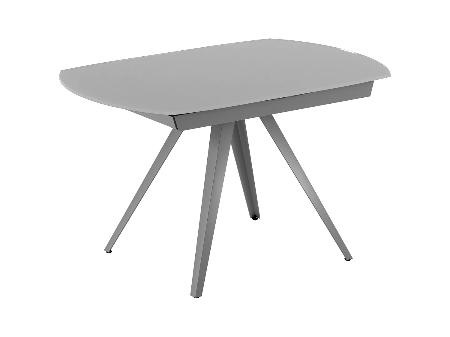 Float,  Tavolo allungabile con top in vetro con gambe in metallo verniciato. Allunghe interne. (90cm X 120-180cm H. 76cm)| Duzzle