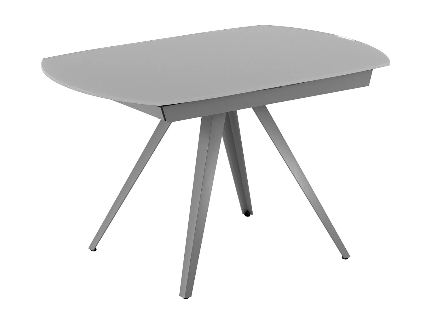 Float,  Tavolo allungabile con top in vetro con gambe in metallo verniciato. Allunghe interne. (90cm X 120-180cm H. 76cm)| Duzzle