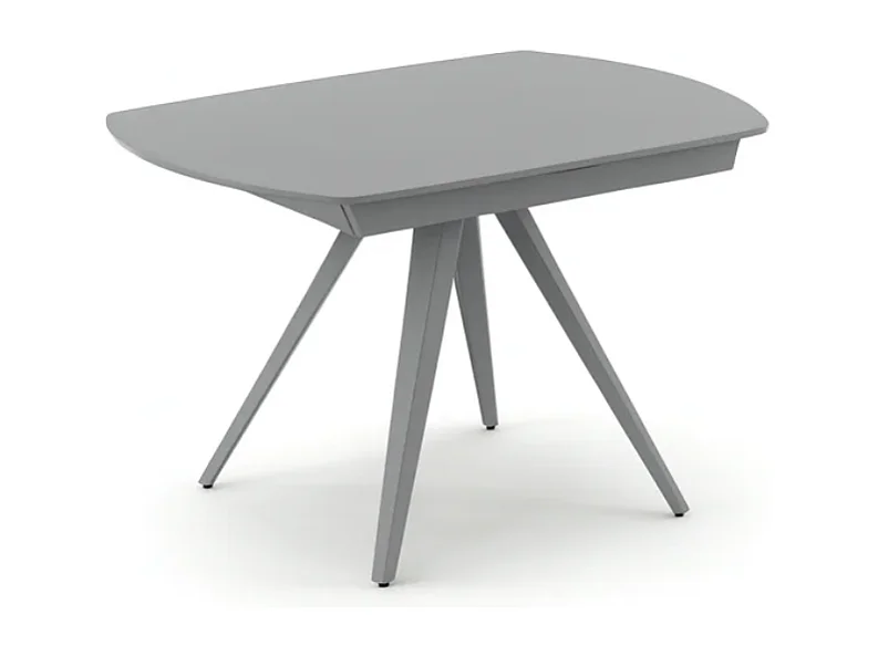 Float, Tavolo allungabile con top in vetro Grigio (90cm X 120/180cm H. 76cm)