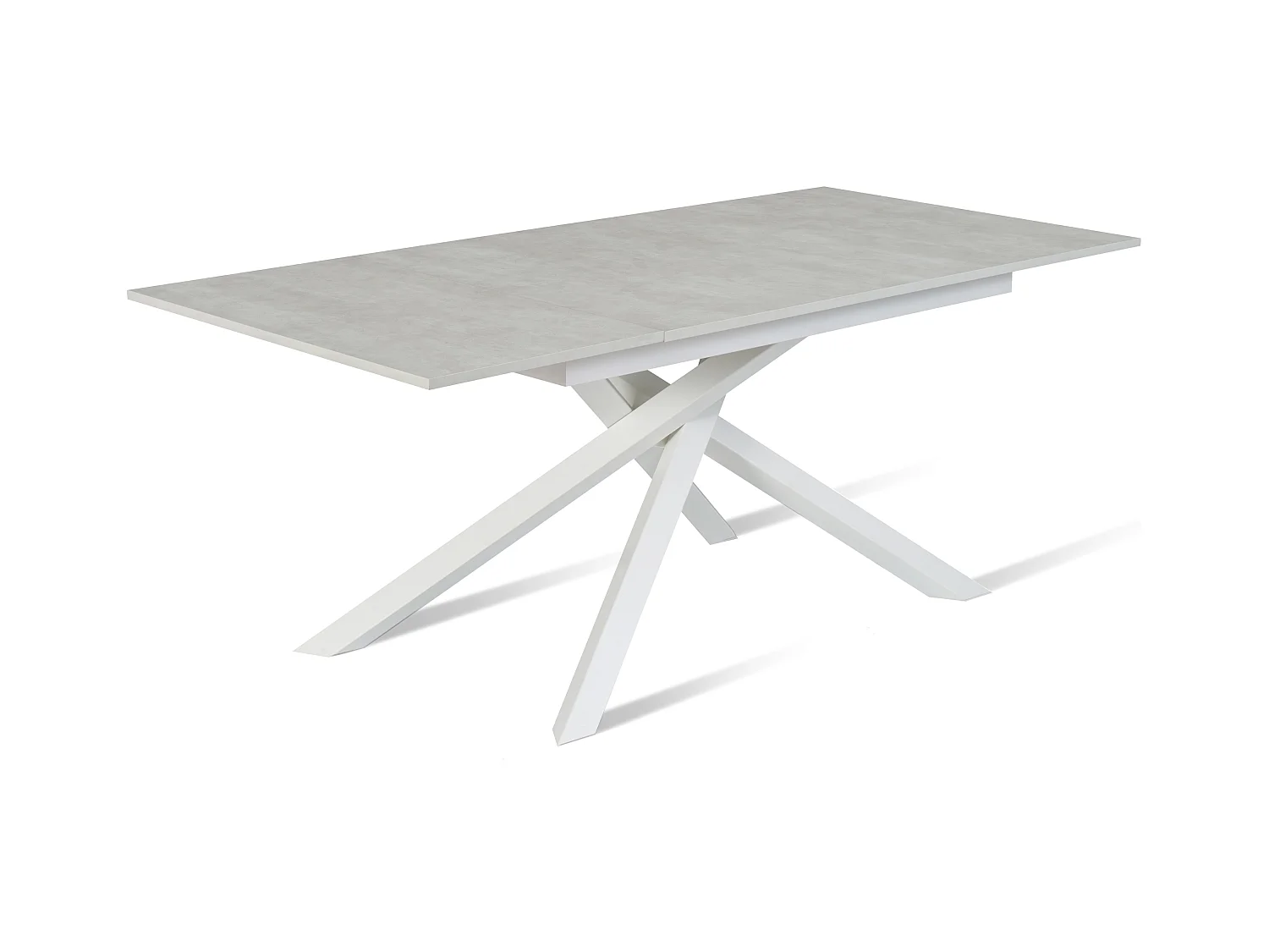 Pluto,  Tavolo allungabile con top in melaminico con gambe in metallo verniciato. Allunghe interne. (90cm X 140-190cm H. 76cm)| Duzzle