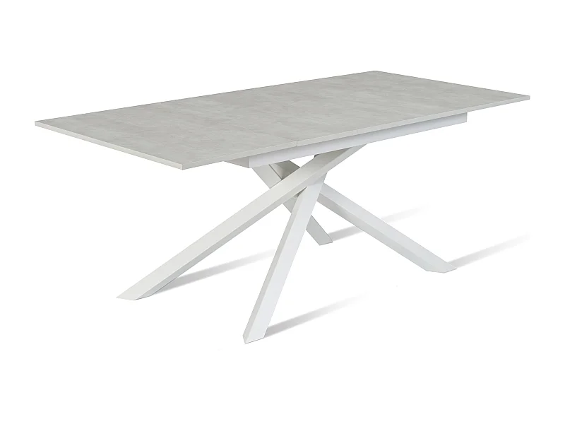 Pluto,  Tavolo allungabile con top in melaminico con gambe in metallo verniciato. Allunghe interne. (90cm X 140-190cm H. 76cm)| Duzzle