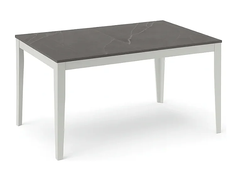Moon,  Tavolo allungabile con top in melaminico Marmo antracite (90cm X 156/ 316cm H. 76cm) Made in Italy