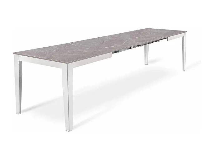 Moon,  Tavolo allungabile con top in melaminico Marmo antracite (90cm X 156/ 316cm H. 76cm) Made in Italy