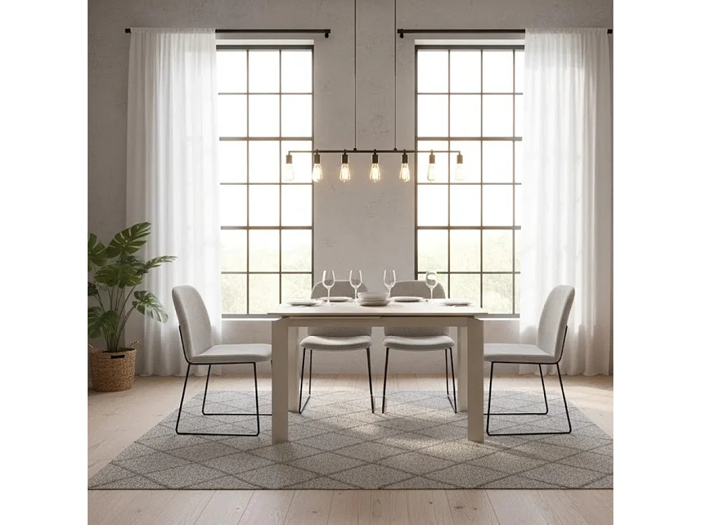 Tavolo da pranzo allungabile in vetro temperato tortora Function 120-170x80 cm fino a 8 posti | Duzzle