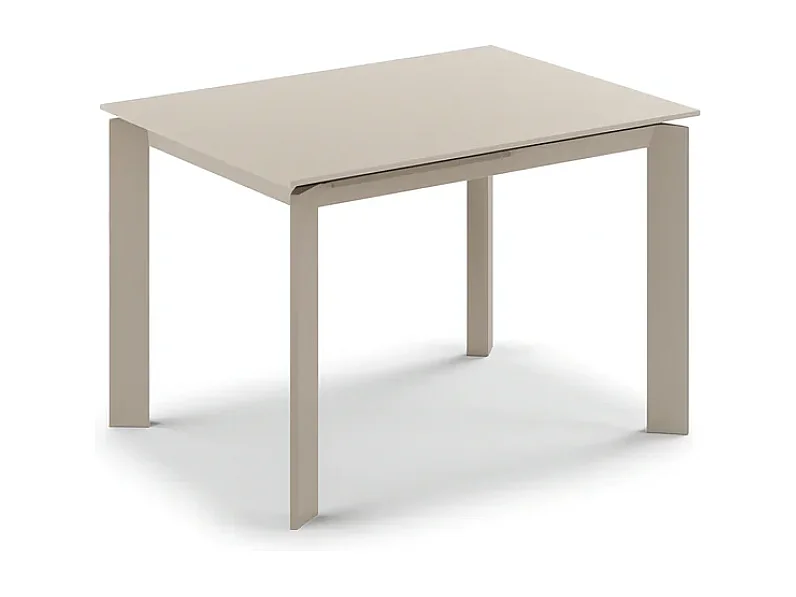 Tavolo da pranzo allungabile in vetro temperato tortora Function 120-170x80 cm fino a 8 posti | Duzzle