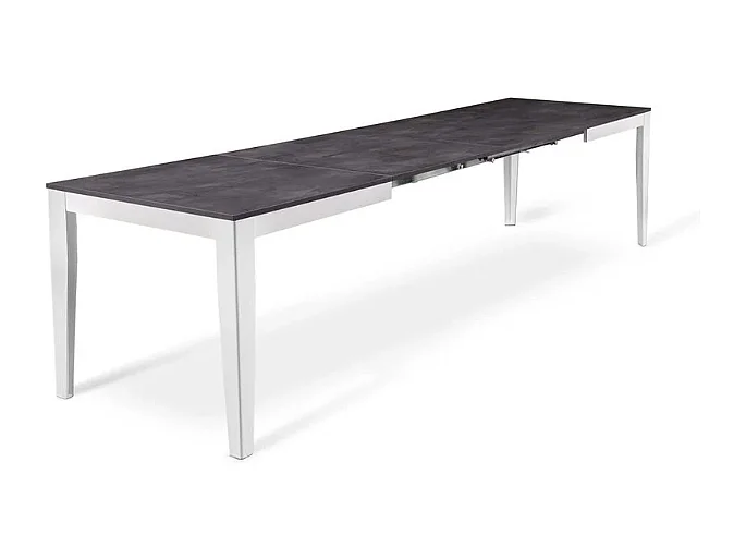 Moon,  Tavolo allungabile con top in melaminico Cemento grigio (80cm X 130/290cm H. 76cm) Made in Italy