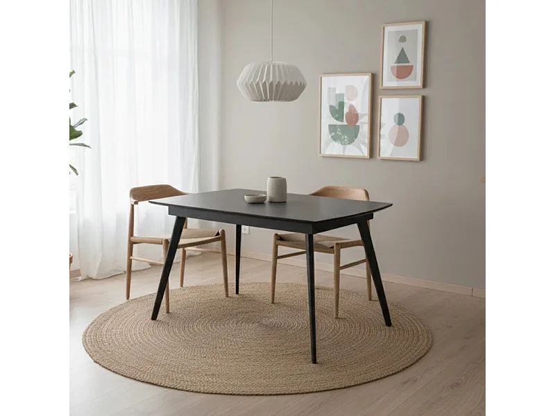 George, Tavolo allungabile con top in ceramica su vetro Marmo grigio (90cm X 140/170/200cm H. 76cm)