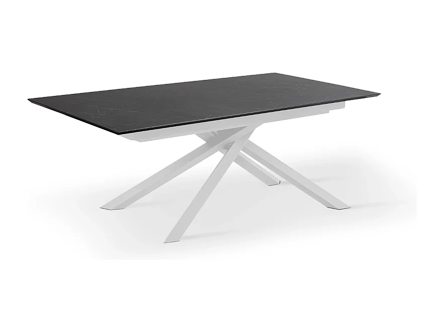 Ryder, Tavolo allungabile con top in HPL su MDF Nero (90cm X 170/270cm H. 76cm) Made in Italy