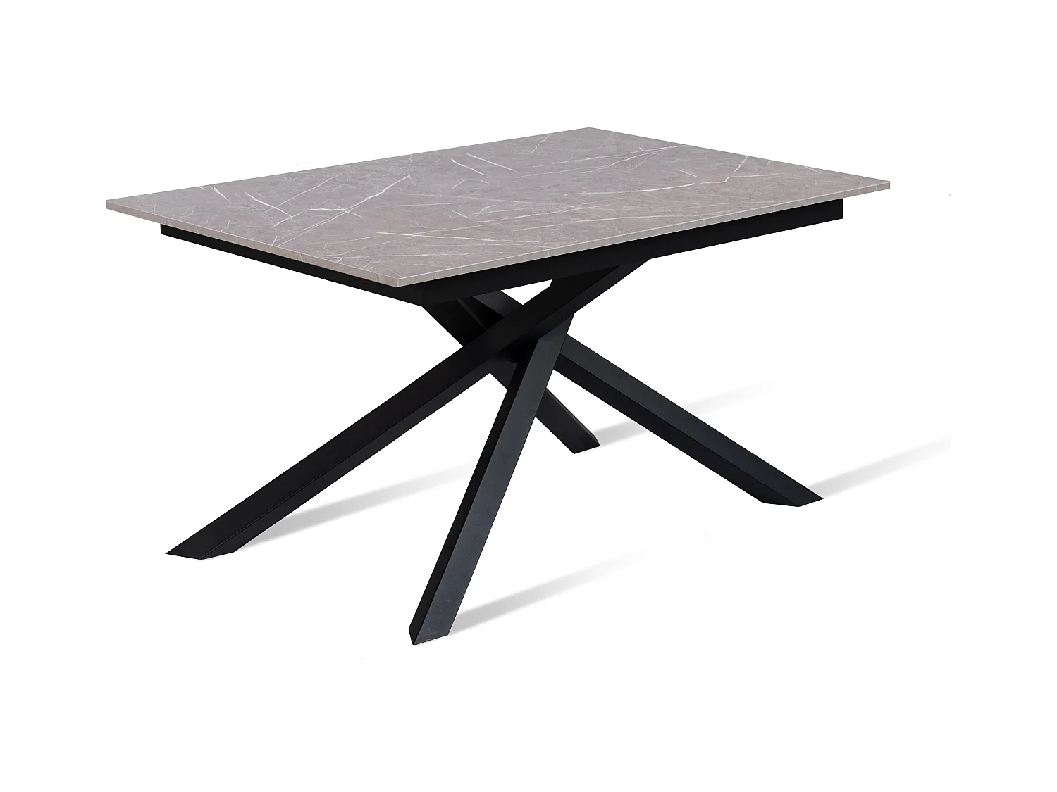 Pluto,  Tavolo allungabile con top in melaminico con gambe in metallo verniciato. Allunghe interne. (90cm X 140-190cm H. 76cm)| Duzzle