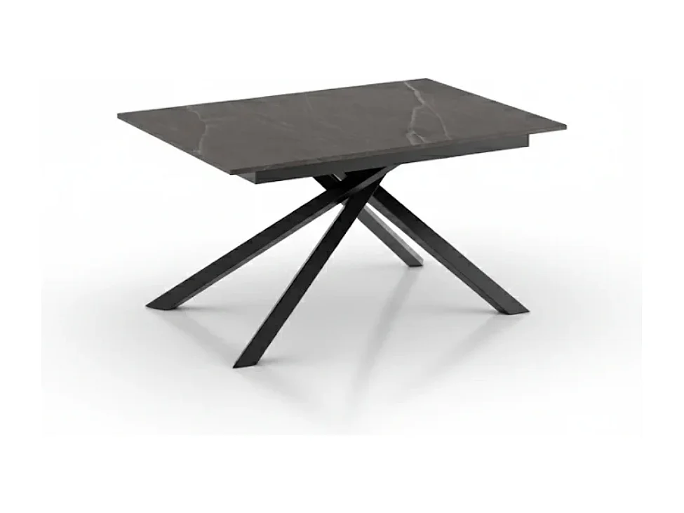 Tavolo da pranzo allungabile effetto marmo grigio Pluto 140-190x90 cm fino a 8 posti Made in Italy | Duzzle