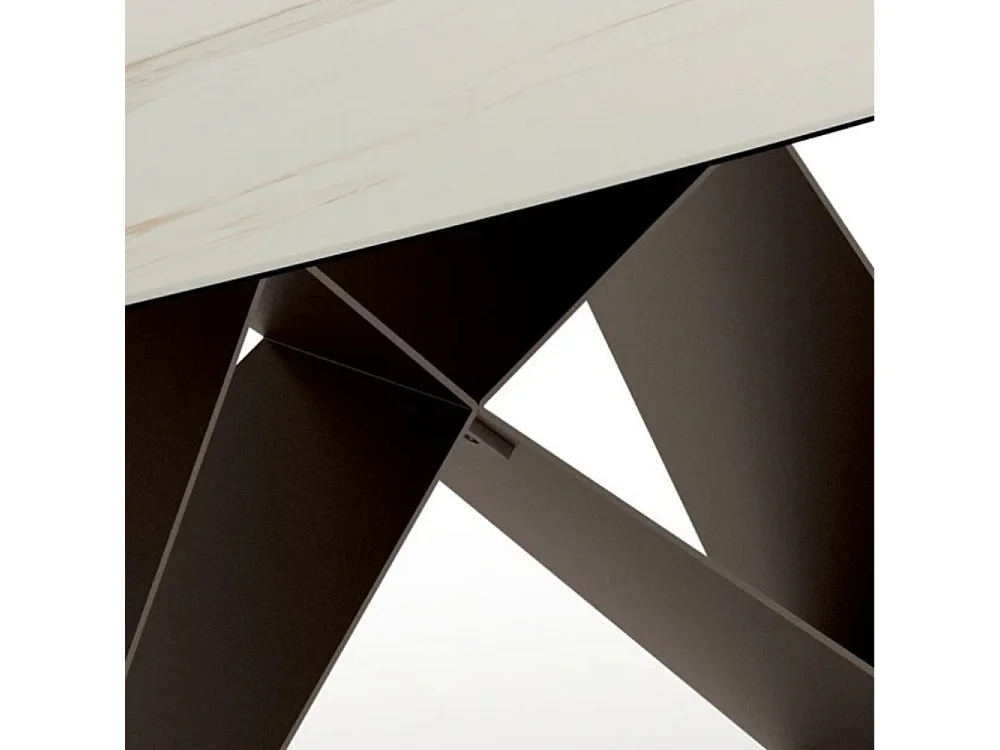 Tavolo da pranzo allungabile in ceramica su vetro effetto marmo calacatta Cruise 200-280x100 cm fino a 10 posti | Duzzle