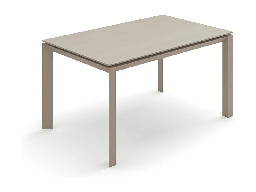 Tavolo da pranzo allungabile in ceramica sabbia Linear 140-220x90 cm fino a 10 posti | Duzzle