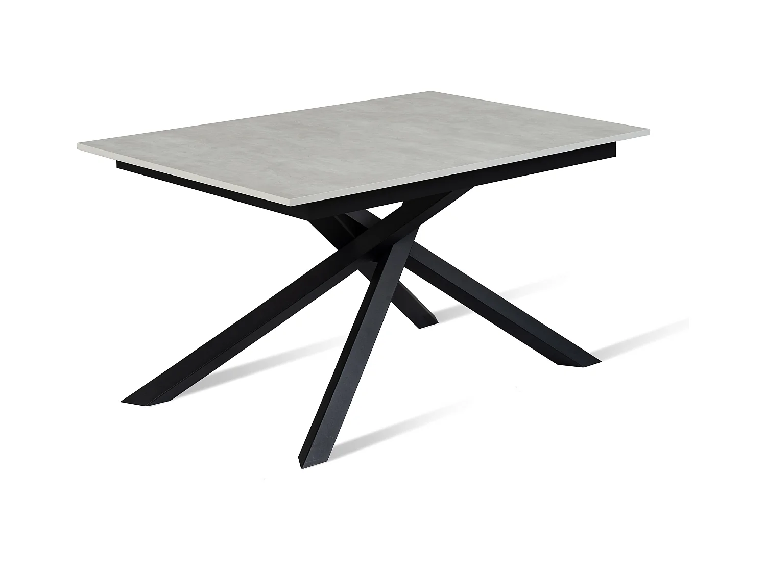 Pluto,  Tavolo allungabile con top in melaminico con gambe in metallo verniciato. Allunghe interne. (90cm X 140-190cm H. 76cm)| Duzzle