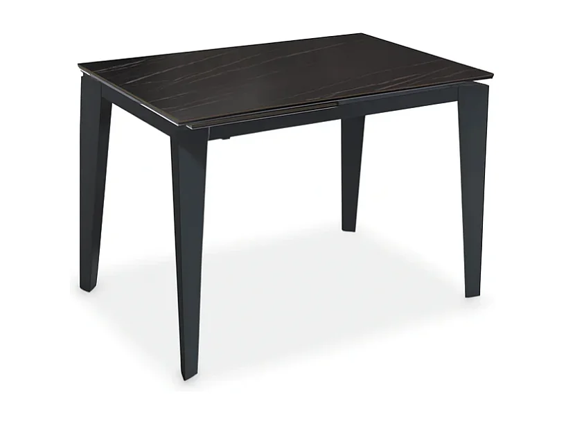 Tavolo da pranzo allungabile in ceramica su vetro effetto marmo nero Majolica 120-170x80 cm fino a 8 posti | Duzzle