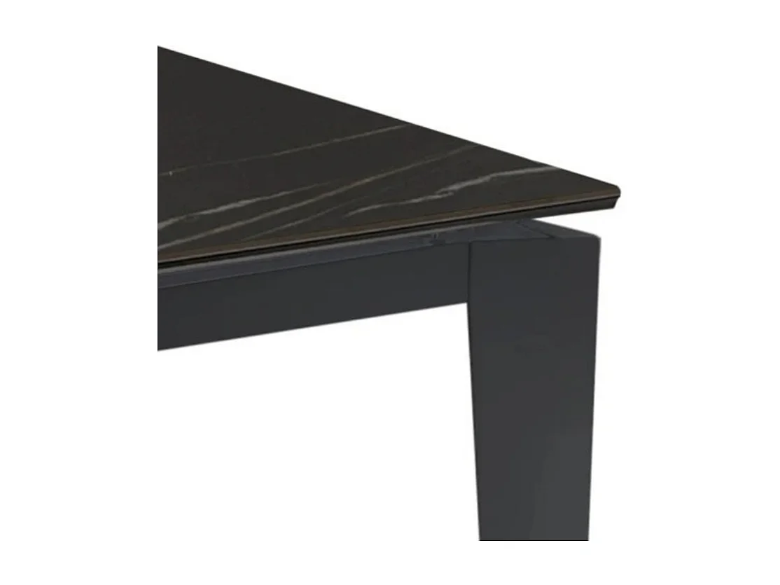 Tavolo da pranzo allungabile in ceramica su vetro effetto marmo nero Majolica 120-170x80 cm fino a 8 posti | Duzzle