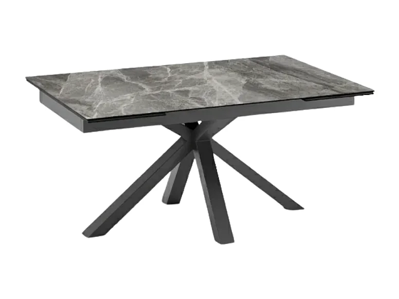 Tavolo da pranzo allungabile in ceramica effetto marmo grigio Guernica 160-240x90 cm fino a 10 posti | Duzzle